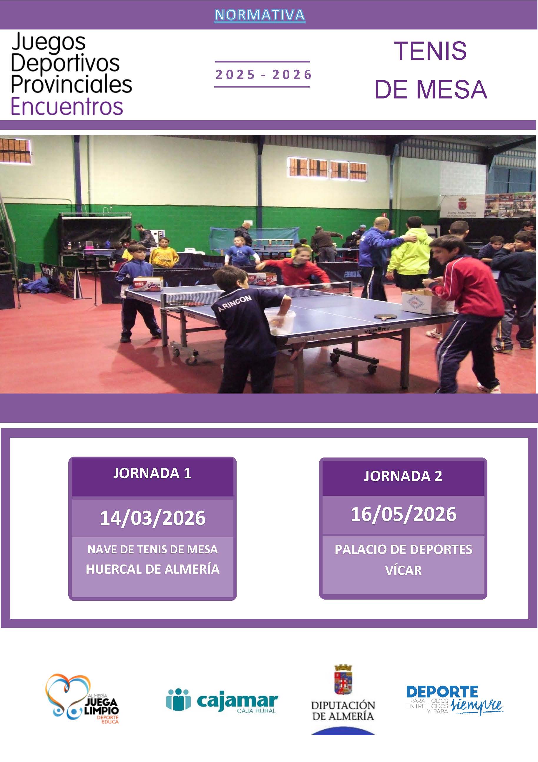 Encuentro Educativo de Promoción del Tenis de Mesa. Huércal de Almería 14-03-26